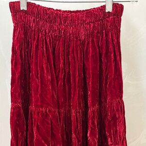 Long Velvet Skirt - Wine Color